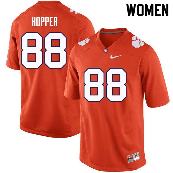 Women #88 Jayson Hopper Clemson Tigers College Football Jerseys Sale-Orange